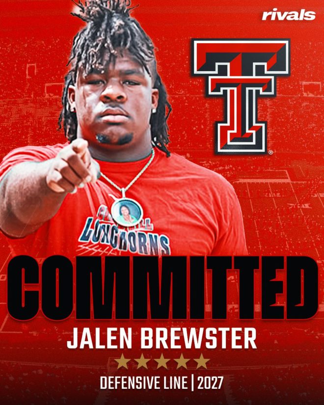 🚨BREAKING: 5-Star DL Jalen Brewster Shocks with Texas Tech Commitment! —  5-star defensive lineman commits to Texas Tech, top recruits in 2027 class, Texas Tech football recruiting news