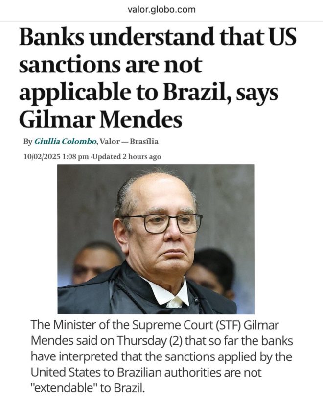 Brazil's Top Judge Defies US: Banks Thrive Amid Sanctions! —  Gilmar Mendes Supreme Court authority, Brazilian banks US market access, Magnitsky Act implications 2025
