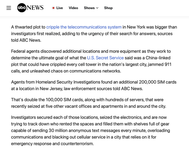 China's Covert SIM Network: 200K Cards Discovered in NJ! —  SIM card network threats, China cybercrime operations, critical infrastructure sabotage