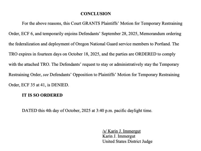 "Federal Judge Halts Trump's National Guard Deployment in Portland: What's Next?" —  federal judge restraining order, President Trump National Guard, Portland injunction granted