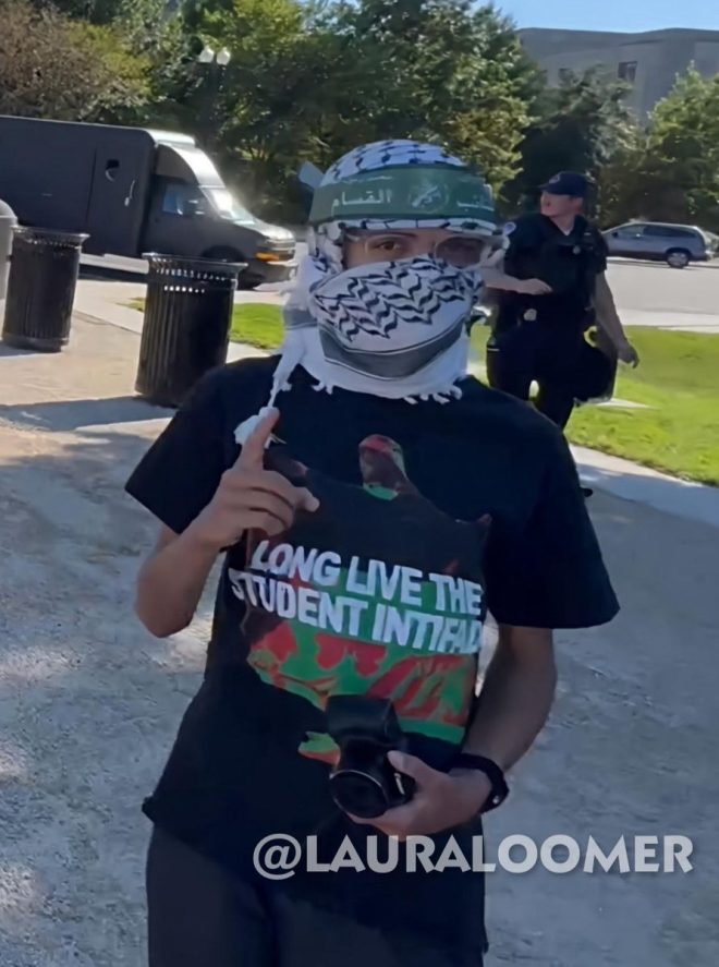 Hamas Sympathizer Spotted in DC: Shocking Video Emerges! —  Hamas protest Washington DC, Jihadist symbolism in America, Intifada demonstrations 2025
