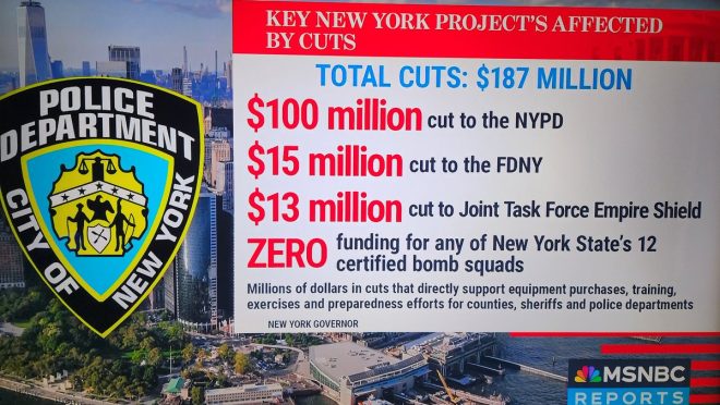 NYC anti-terrorism funds cut. 
Is America safe? —  trump anti-terrorism cuts, Americans in danger, NYC safety risk