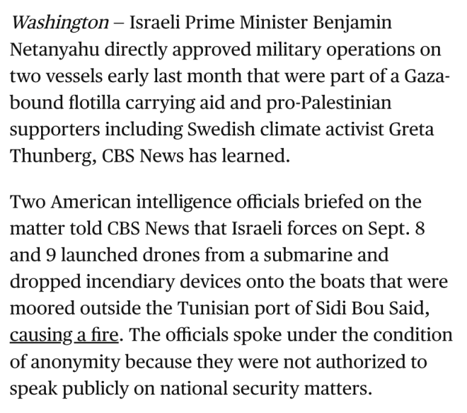 "Netanyahu Orders Drone Attacks on Sumud Flotilla - Shocking Revelation by US Intelligence Officials!" —  American intelligence confirmation, Netanyahu drone order, Tunisia submarine attack