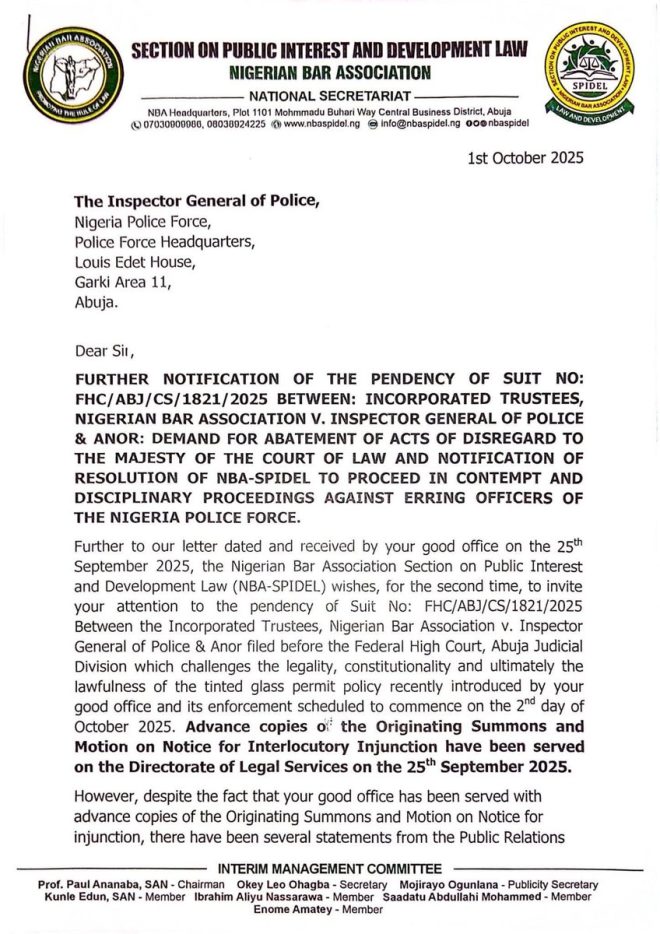 Nigerian Bar Association vs. Police: Tinted Permit Showdown! —  Nigerian Bar Association lawsuit, tinted permit policy Nigeria, police force legal challenge 2025