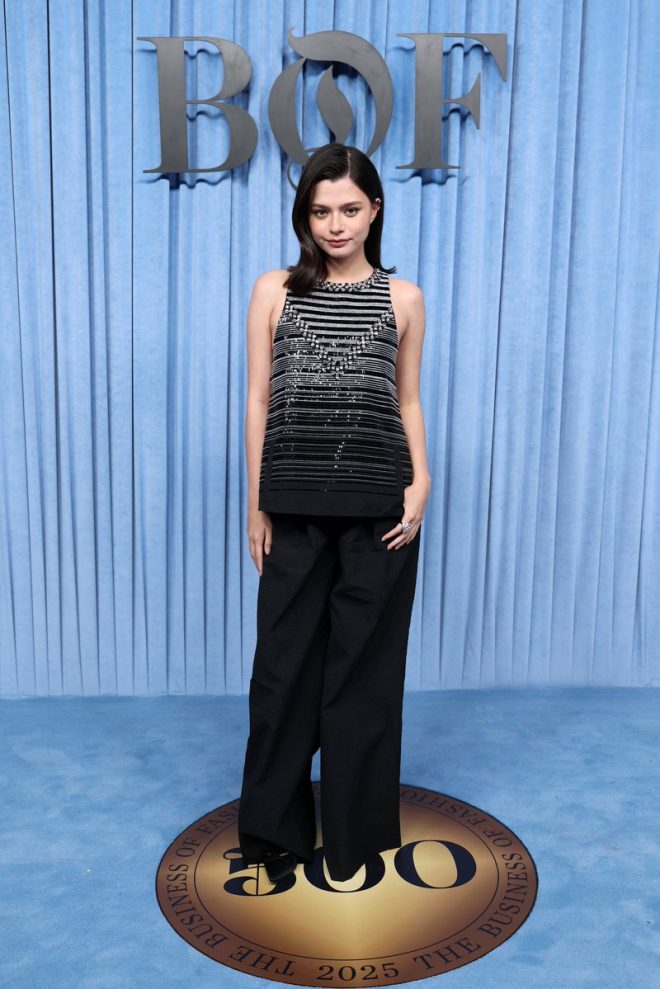 Rebecca Armstrong Stuns in Chanel: Fashion's New Controversy? —  BoF500 celebration 2025, Chanel fashion event elegance, Rebecca Armstrong style icon