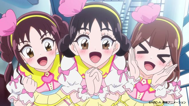 "Revolutionary Move in Precure History! Story to Interact with Real Live Event - OP Singers to Appear as Themselves! Aimi Ishii, Akane Kumada, Chisato Yoshitake Speak Out! #KimiPri" —  magical girl anime, real-time live event, voice actors commentary
