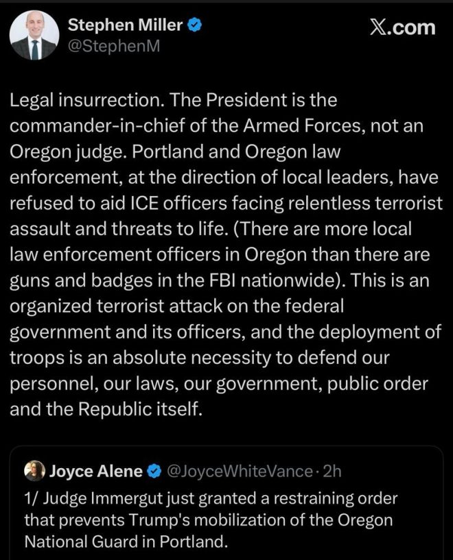 Stephen Miller Calls Trump Judge an Insurrectionist! —  Stephen Miller Trump judge controversy, Portland protests analysis 2025, insurrectionist judge Stephen Miller reaction