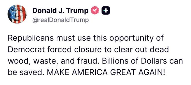 Trump Urges GOP: Seize Closure to Root Out Waste! —  Republican strategy for fiscal reform, Government waste reduction initiatives, Save taxpayer money 2025