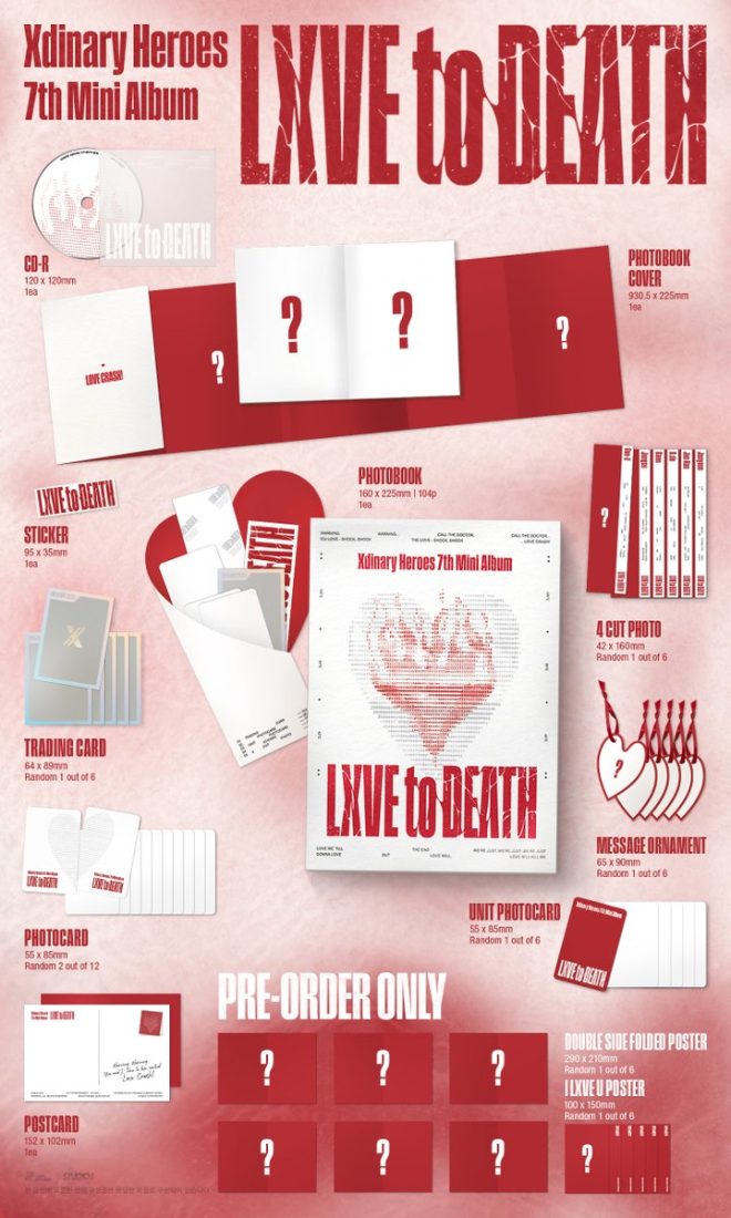 "Xdinary Heroes shocks fans with controversial 7th mini album  photo book versions - Love Sick ver. & The End ver. What's inside?" #XdinaryHeroes #엑스디너리히어로즈 #LXVE_to_DEATH #WE_ARE_ALL_HEROES —  
K-pop idols, 7th Mini Album, Photobook Version
New Music Release, Album Teaser, Limited Edition
Korean Boy Group, Concept Photos, Online Release Event