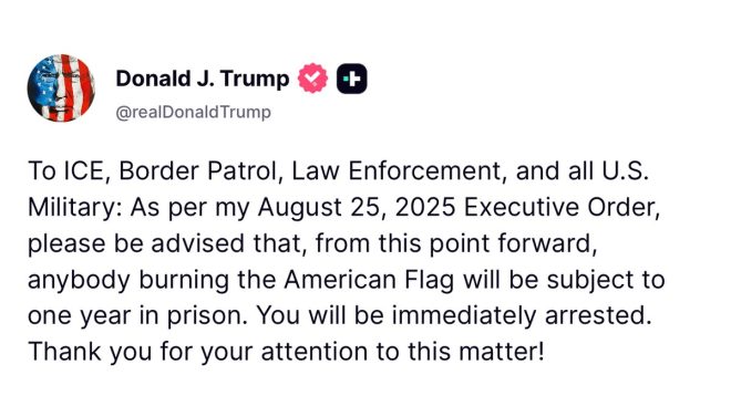 sentenced to one year in federal prison as confirmed by President Trump! #FlagBurningControversy —  Flag desecration consequences, American flag burning law, Federal prison for flag burning